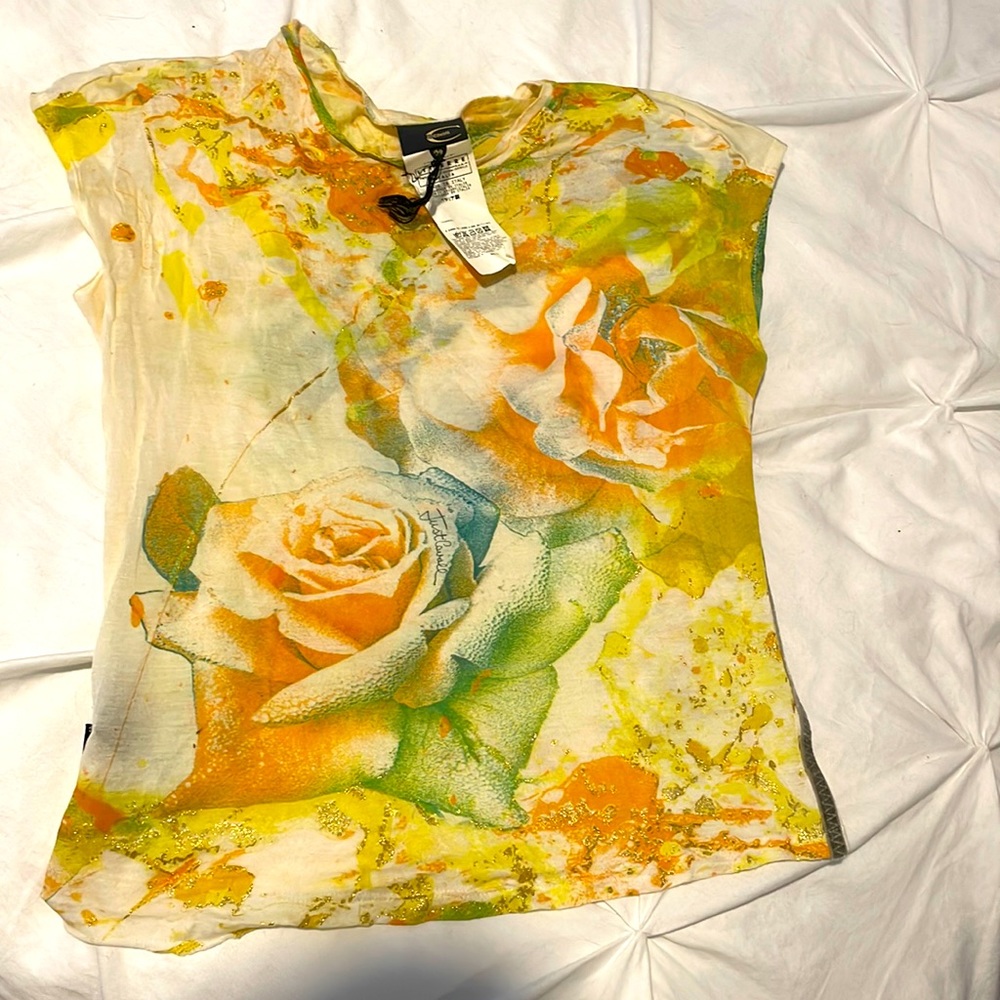 Just Cavalli floral t shirt Sz 38